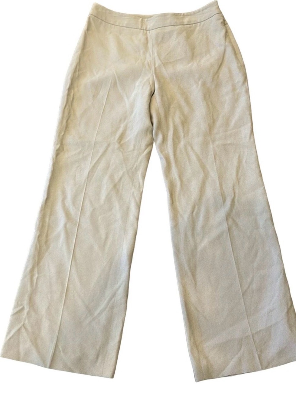 Ann Taylor Wide-Leg Chinos in Cream